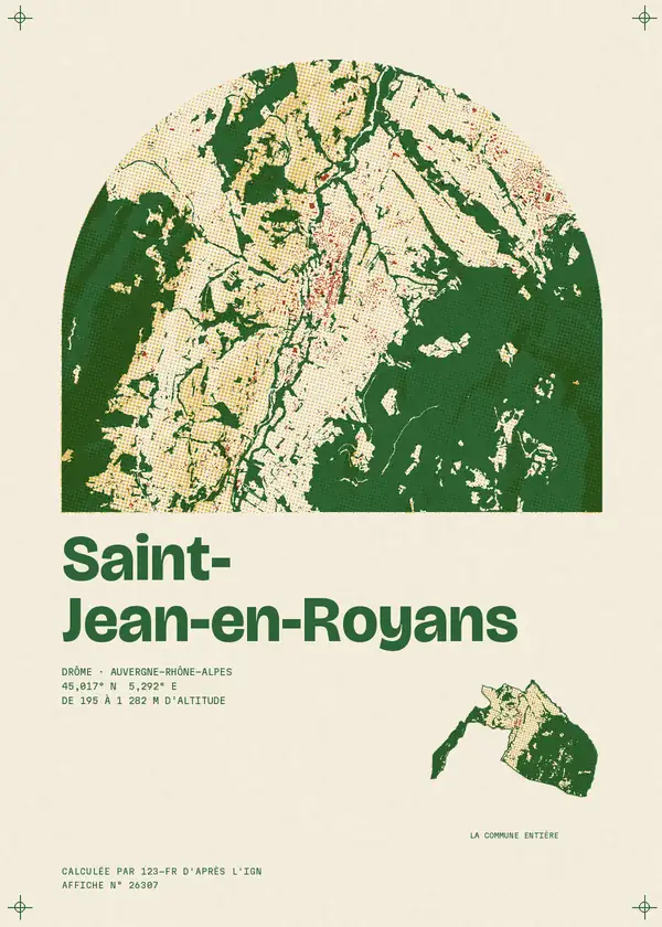 Affiche de Saint-Jean-en-Royans, calculée par 123-fr d'après l'IGN