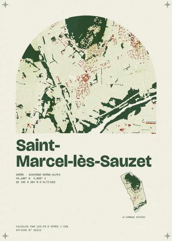 Affiche de Saint-Marcel-lès-Sauzet, calculée par 123-fr d'après l'IGN