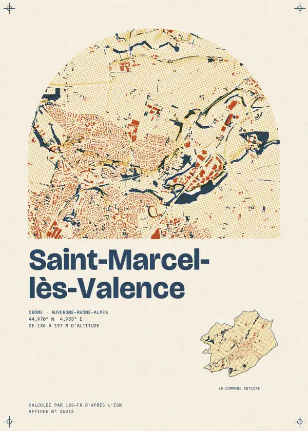Affiche de Saint-Marcel-lès-Valence, calculée par 123-fr d'après l'IGN