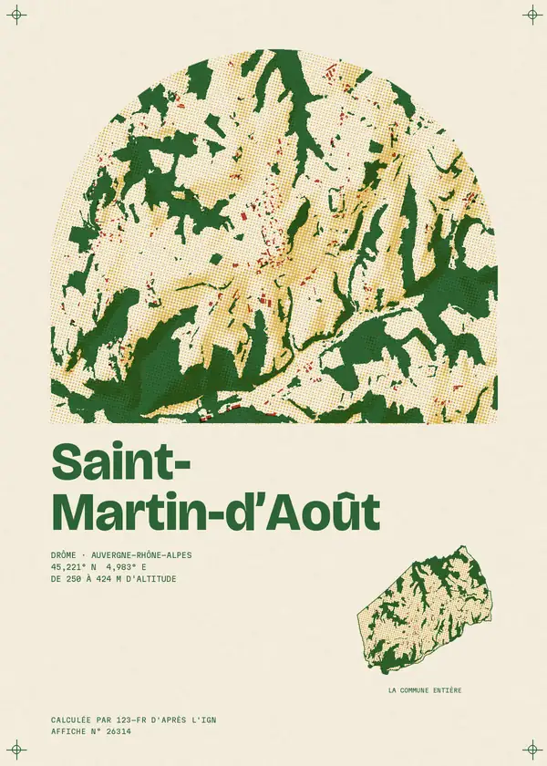 Affiche de Saint-Martin-d'Août, calculée par 123-fr d'après l'IGN