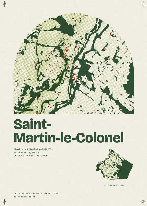 Affiche de Saint-Martin-le-Colonel, calculée par 123-fr d'après l'IGN