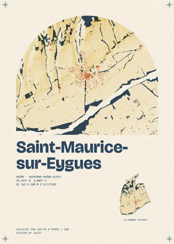Affiche de Saint-Maurice-sur-Eygues, calculée par 123-fr d'après l'IGN