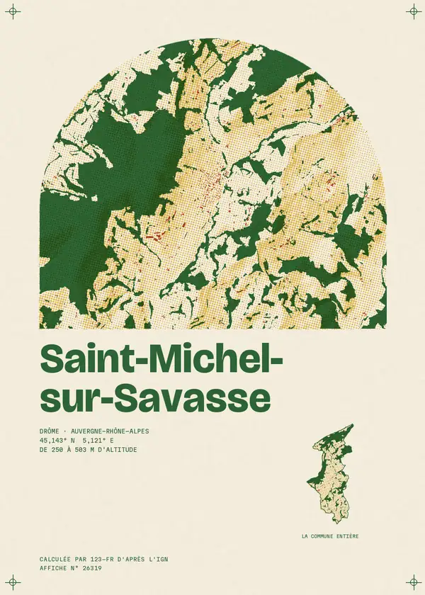 Affiche de Saint-Michel-sur-Savasse, calculée par 123-fr d'après l'IGN