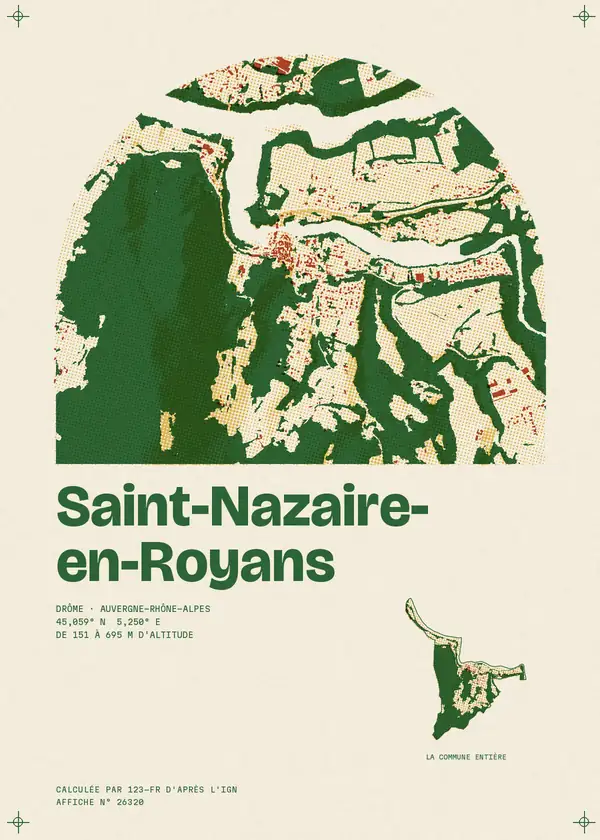 Affiche de Saint-Nazaire-en-Royans, calculée par 123-fr d'après l'IGN