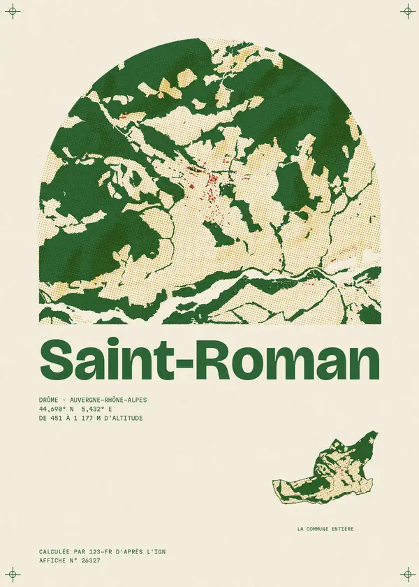 Affiche de Saint-Roman, calculée par 123-fr d'après l'IGN