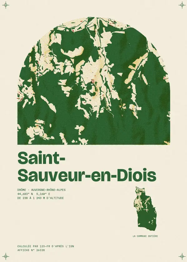 Affiche de Saint-Sauveur-en-Diois, calculée par 123-fr d'après l'IGN