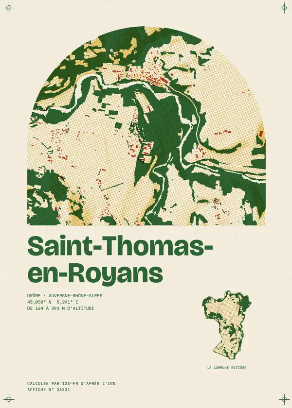 Affiche de Saint-Thomas-en-Royans, calculée par 123-fr d'après l'IGN