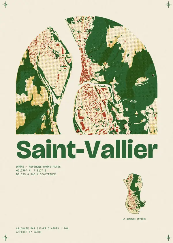 Affiche de Saint-Vallier, calculée par 123-fr d'après l'IGN