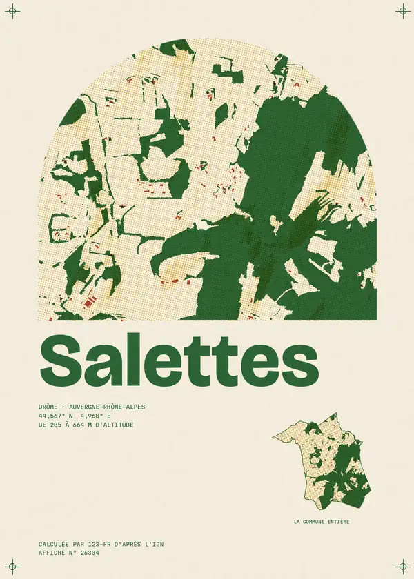 Affiche de Salettes, calculée par 123-fr d'après l'IGN