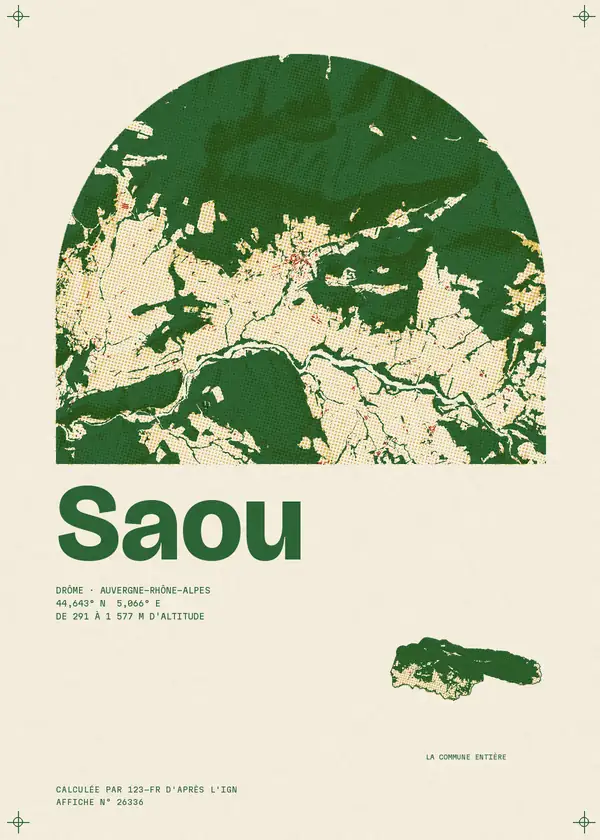 Affiche de Saou, calculée par 123-fr d'après l'IGN