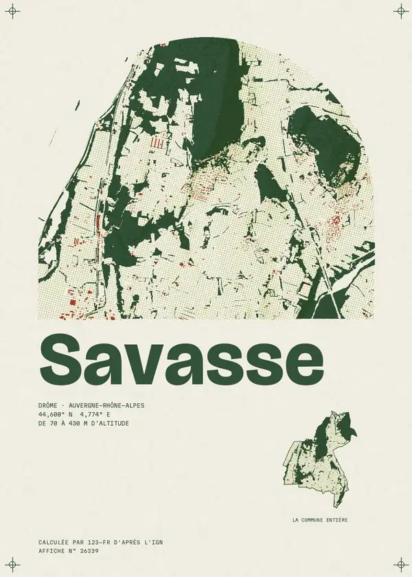 Affiche de Savasse, calculée par 123-fr d'après l'IGN