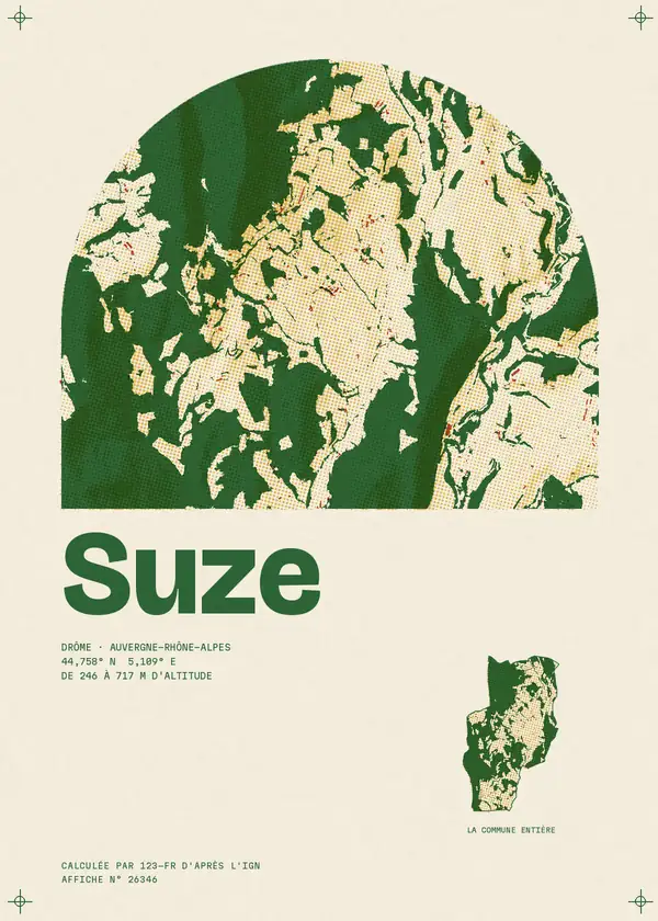 Affiche de Suze, calculée par 123-fr d'après l'IGN