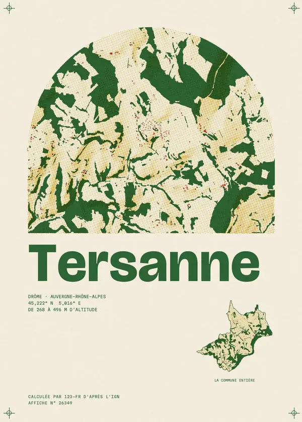 Affiche de Tersanne, calculée par 123-fr d'après l'IGN
