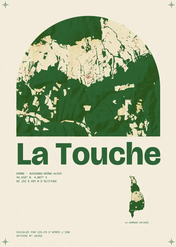 Affiche de La Touche, calculée par 123-fr d'après l'IGN