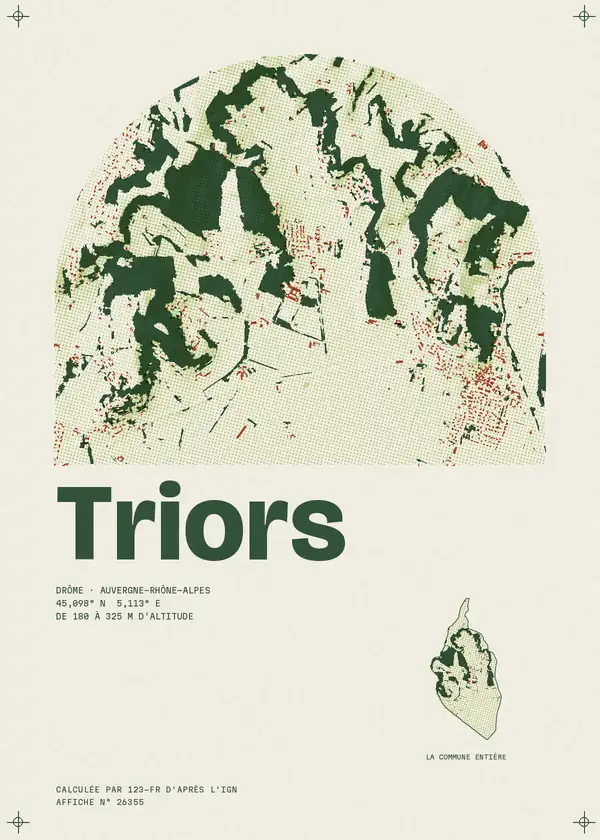 Affiche de Triors, calculée par 123-fr d'après l'IGN