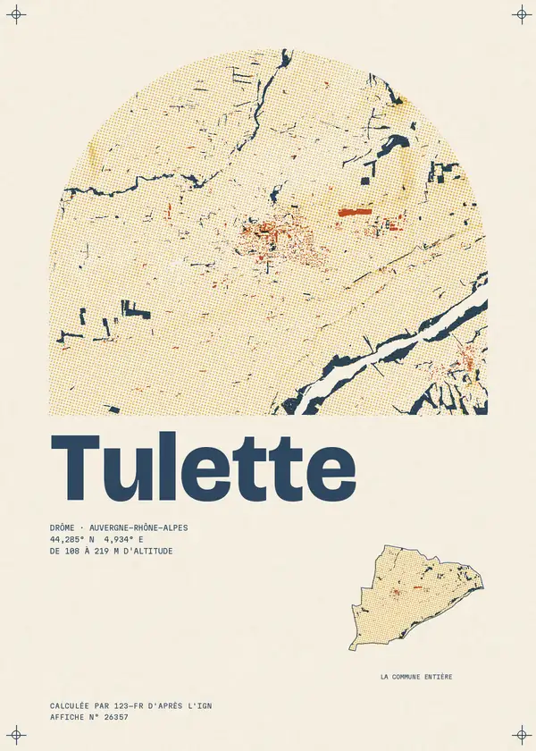 Affiche de Tulette, calculée par 123-fr d'après l'IGN