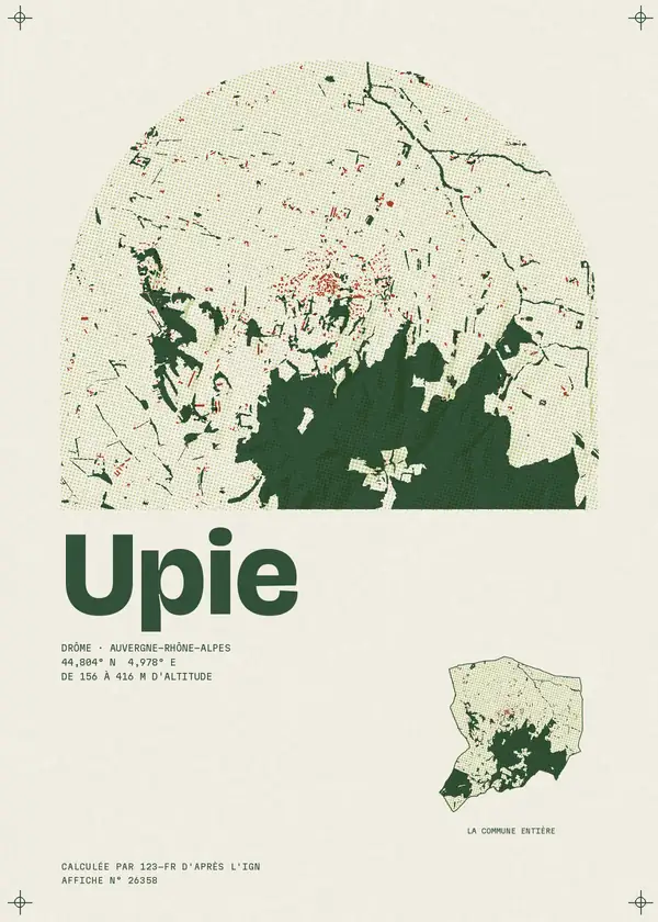 Affiche de Upie, calculée par 123-fr d'après l'IGN