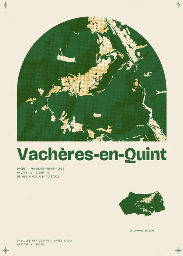 Affiche de Vachères-en-Quint, calculée par 123-fr d'après l'IGN