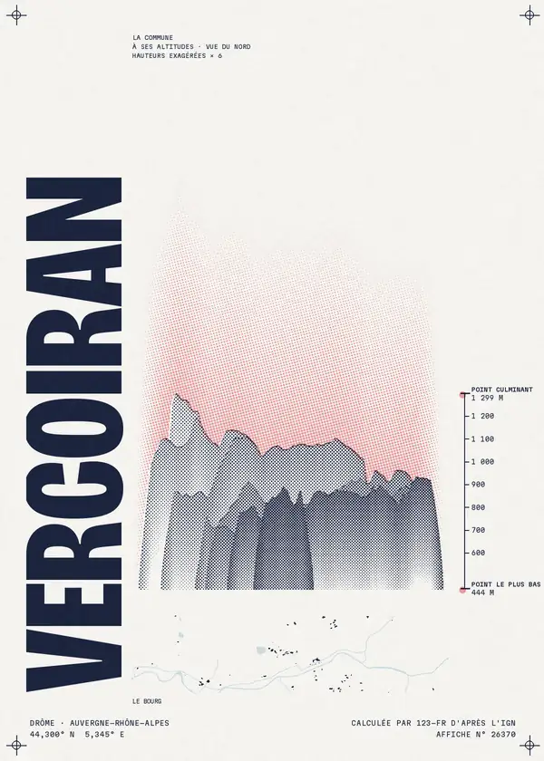 Affiche de Vercoiran, calculée par 123-fr d'après l'IGN