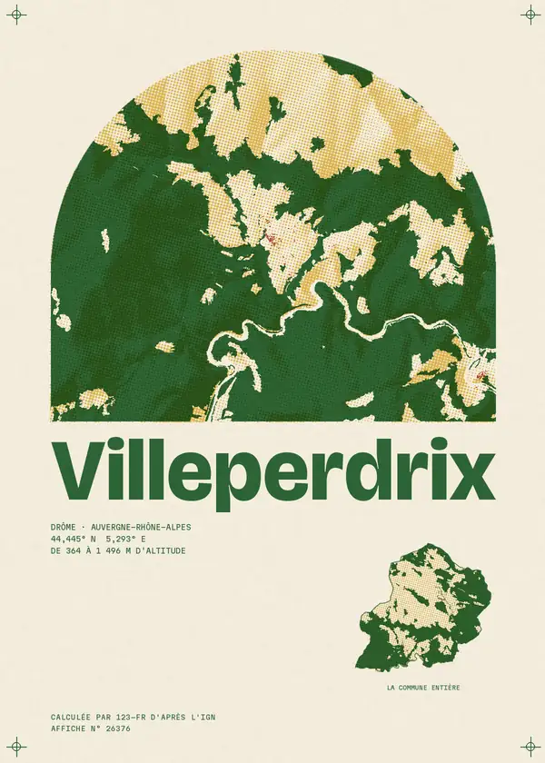 Affiche de Villeperdrix, calculée par 123-fr d'après l'IGN