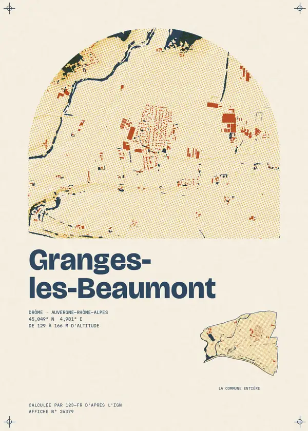 Affiche de Granges-les-Beaumont, calculée par 123-fr d'après l'IGN