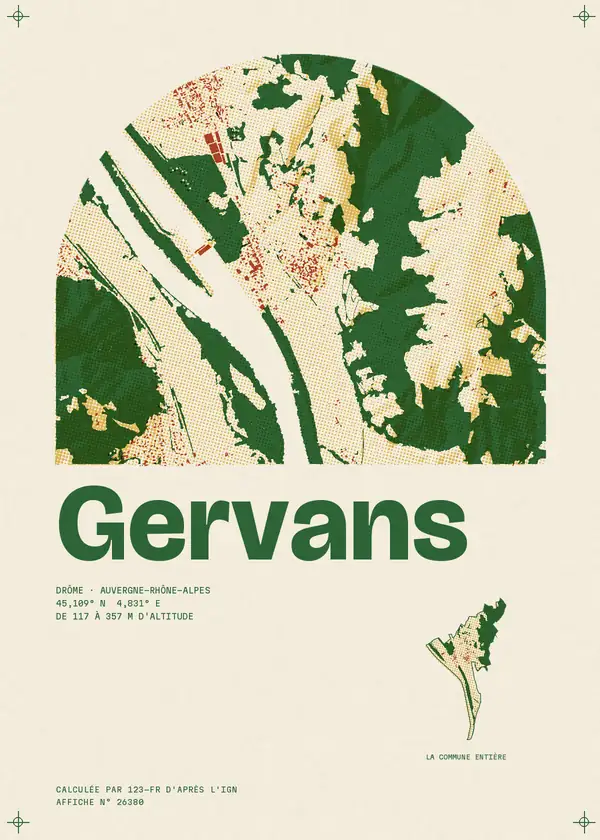Affiche de Gervans, calculée par 123-fr d'après l'IGN