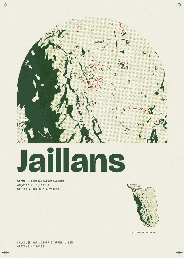 Affiche de Jaillans, calculée par 123-fr d'après l'IGN