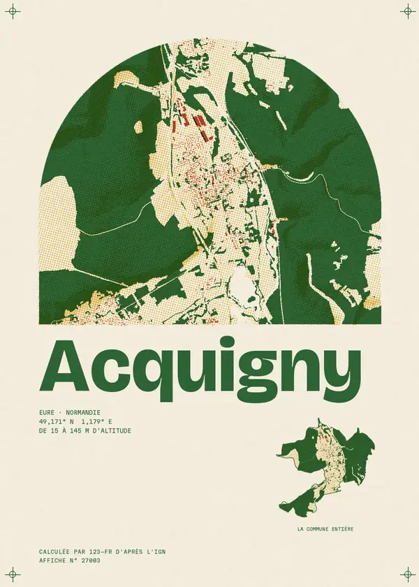 Affiche de Acquigny, calculée par 123-fr d'après l'IGN