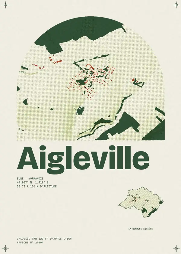 Affiche de Aigleville, calculée par 123-fr d'après l'IGN