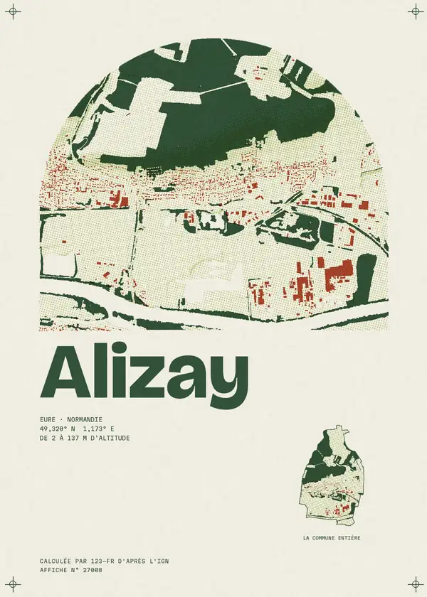 Affiche de Alizay, calculée par 123-fr d'après l'IGN