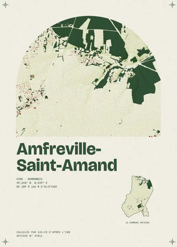 Affiche de Amfreville-Saint-Amand, calculée par 123-fr d'après l'IGN