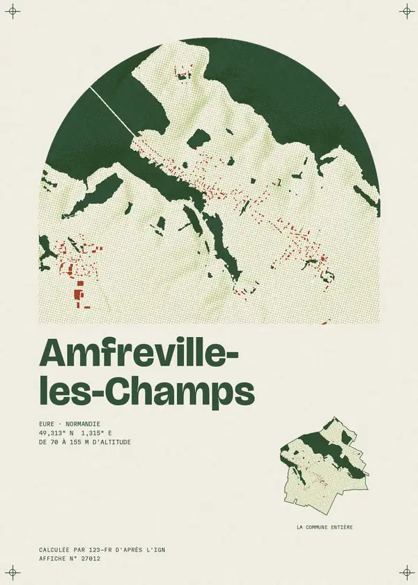 Affiche de Amfreville-les-Champs, calculée par 123-fr d'après l'IGN