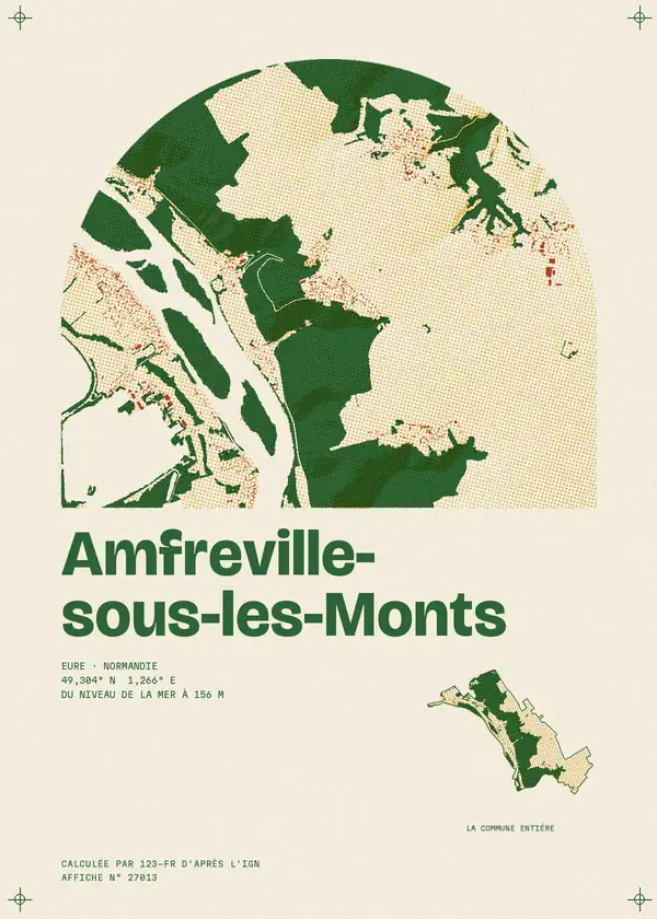 Affiche de Amfreville-sous-les-Monts, calculée par 123-fr d'après l'IGN