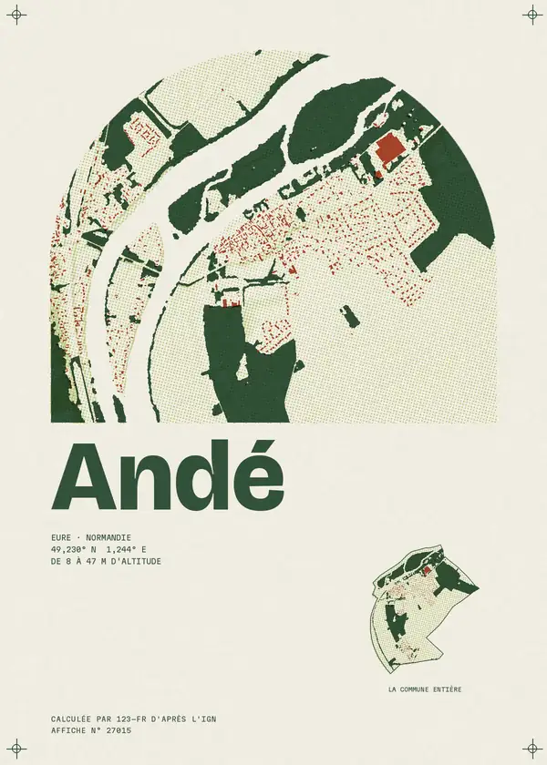 Affiche de Andé, calculée par 123-fr d'après l'IGN