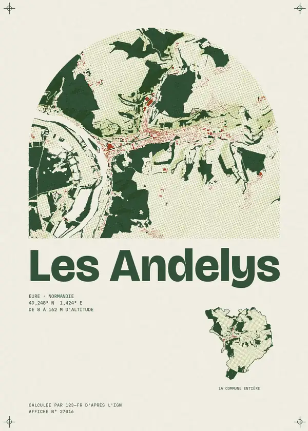 Affiche de Les Andelys, calculée par 123-fr d'après l'IGN