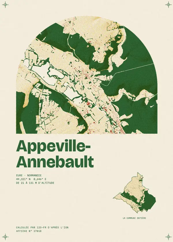 Affiche de Appeville-Annebault, calculée par 123-fr d'après l'IGN