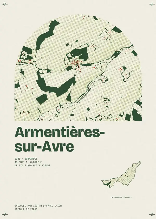 Affiche de Armentières-sur-Avre, calculée par 123-fr d'après l'IGN