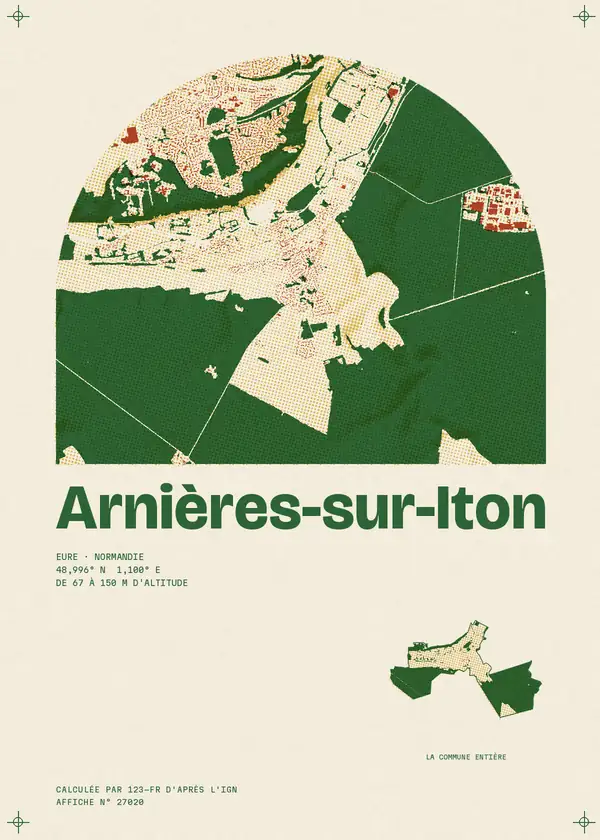 Affiche de Arnières-sur-Iton, calculée par 123-fr d'après l'IGN