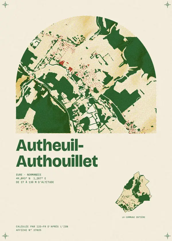 Affiche de Autheuil-Authouillet, calculée par 123-fr d'après l'IGN