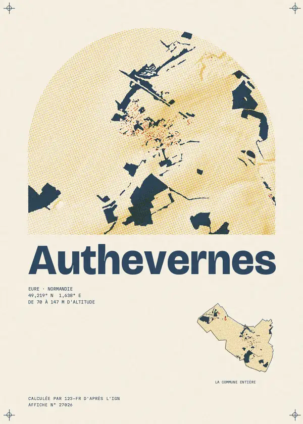 Affiche de Authevernes, calculée par 123-fr d'après l'IGN