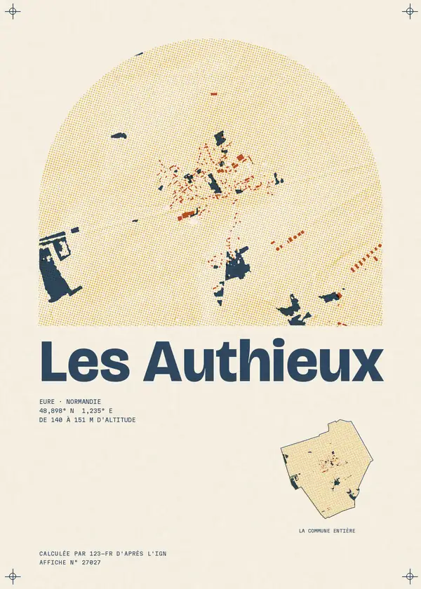 Affiche de Les Authieux, calculée par 123-fr d'après l'IGN