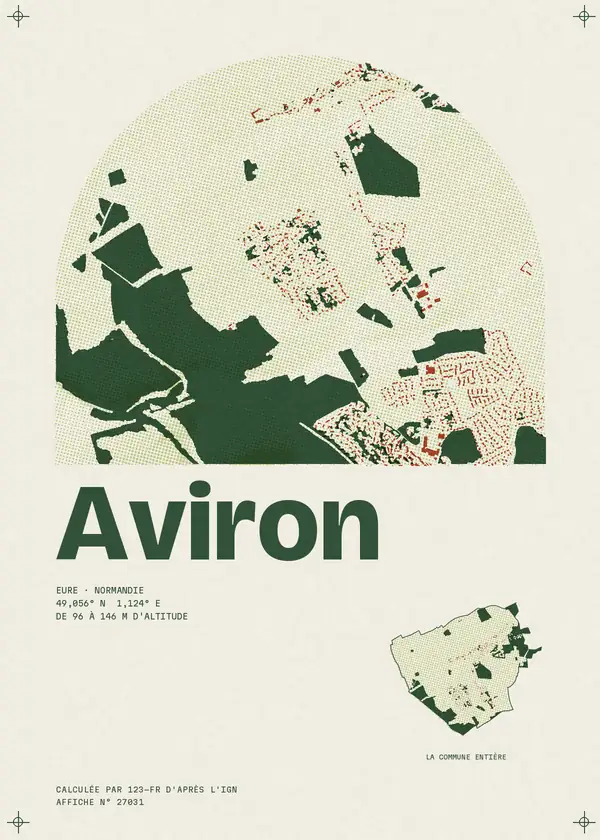 Affiche de Aviron, calculée par 123-fr d'après l'IGN