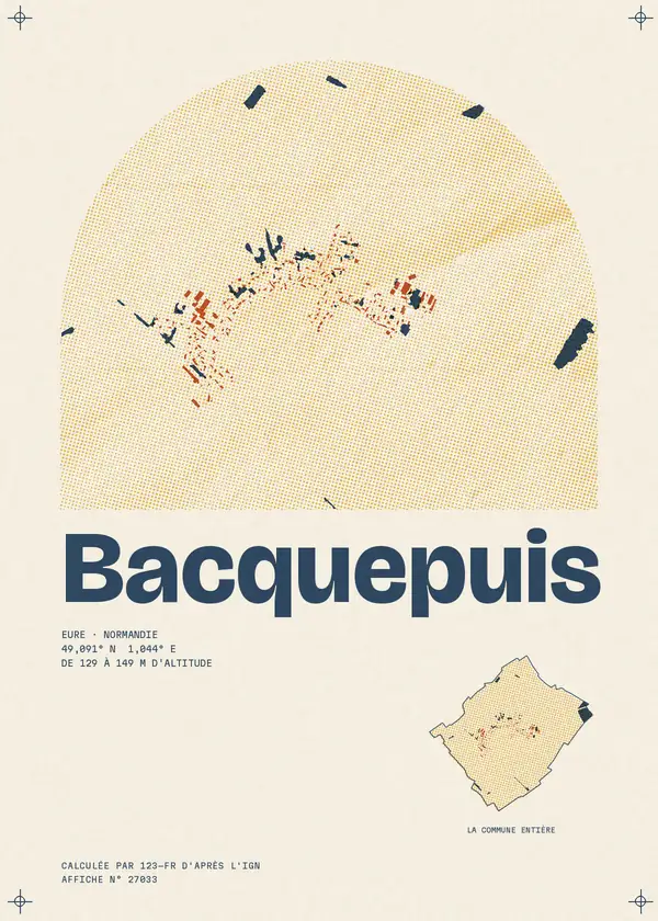 Affiche de Bacquepuis, calculée par 123-fr d'après l'IGN