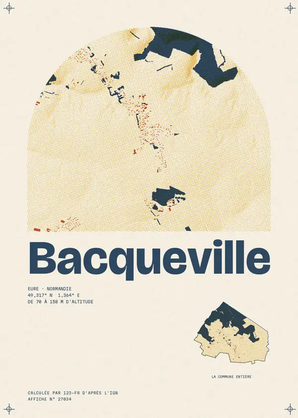 Affiche de Bacqueville, calculée par 123-fr d'après l'IGN