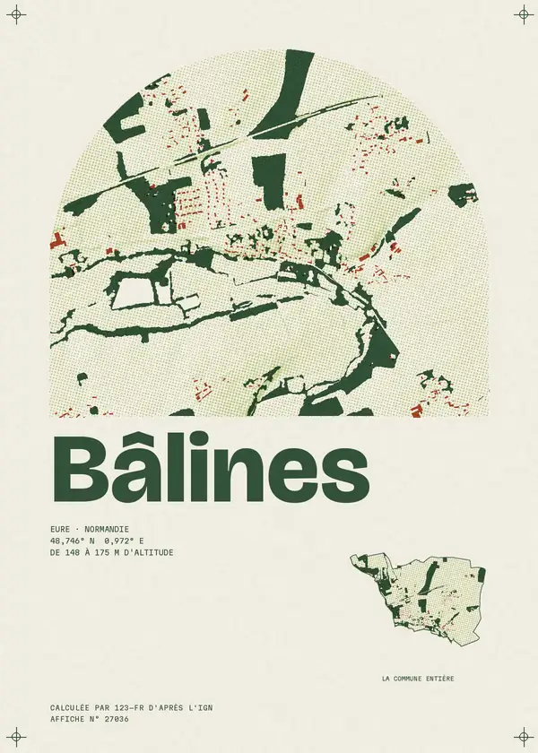 Affiche de Bâlines, calculée par 123-fr d'après l'IGN