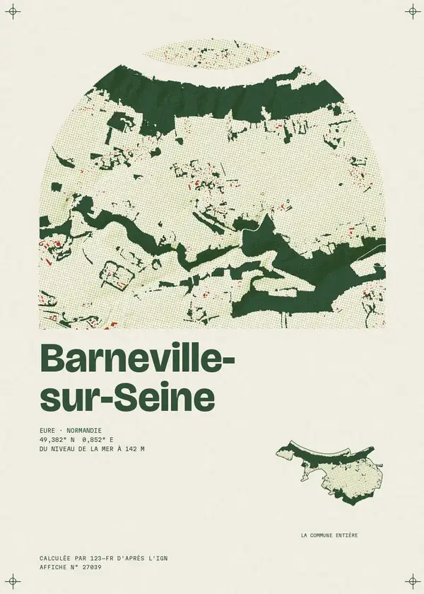 Affiche de Barneville-sur-Seine, calculée par 123-fr d'après l'IGN
