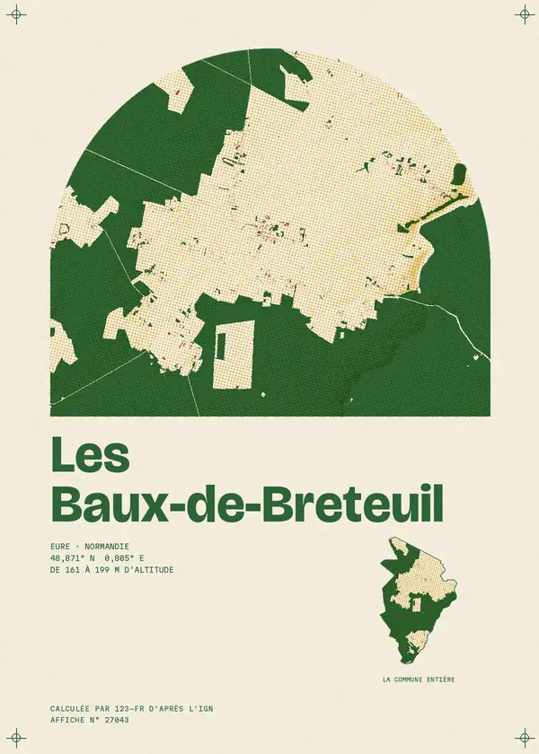 Affiche de Les Baux-de-Breteuil, calculée par 123-fr d'après l'IGN