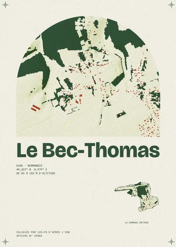 Affiche de Le Bec-Thomas, calculée par 123-fr d'après l'IGN