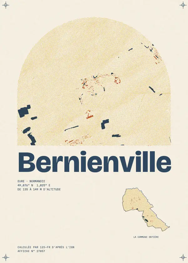 Affiche de Bernienville, calculée par 123-fr d'après l'IGN