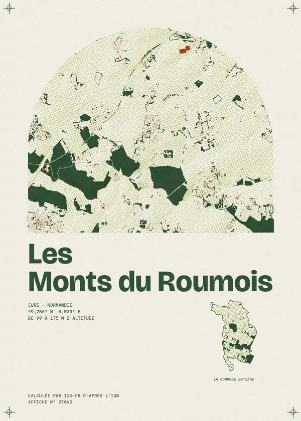 Affiche de Les Monts du Roumois, calculée par 123-fr d'après l'IGN